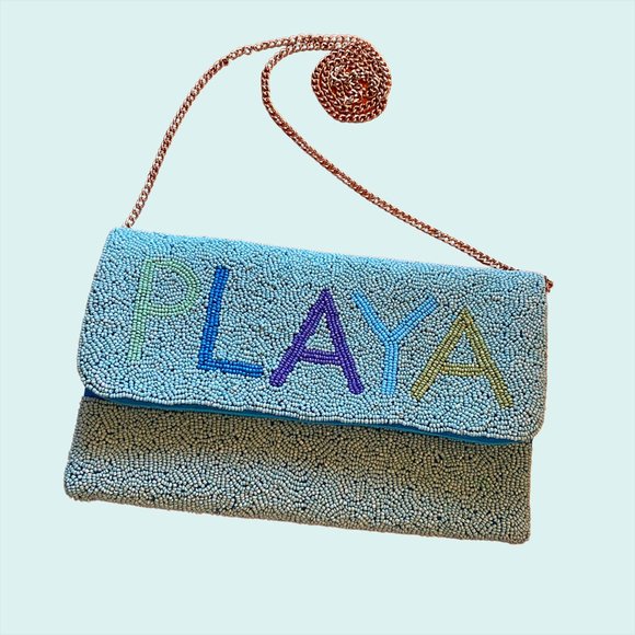 PLAYA Seed Bead Pickleball Clutch Purse Cross Body BRAND NEW - Picture 4 of 4
